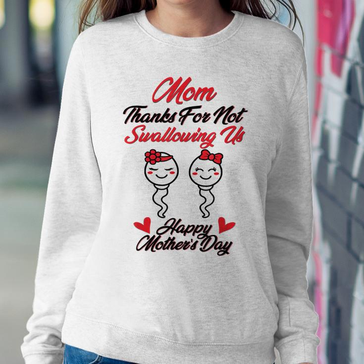 Thanks For Not Swallowing Us Happy Mothers Day Fathers Day Women Crewneck Graphic Sweatshirt Personalized Gifts