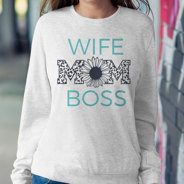 Wife Mom Boss Mommy Wifey Happy Women Sweatshirt Unique Gifts