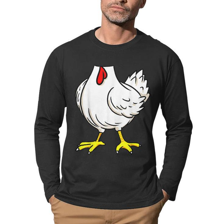 Chicken Body Costume Animal Thanksgiving Halloween  Men Graphic Long Sleeve T-shirt