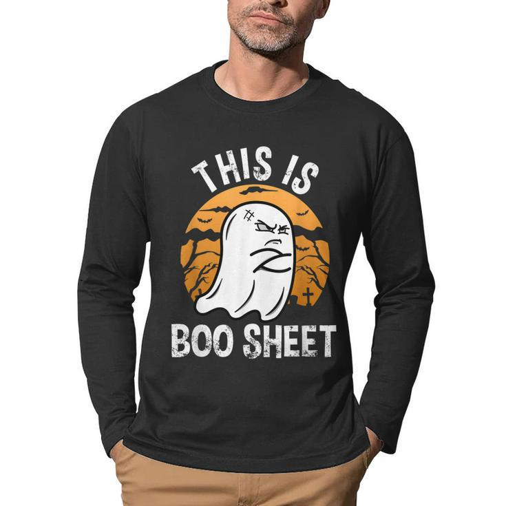 This Is Boo Sheet Funny Ghost Costume Women Men Halloween  Men Graphic Long Sleeve T-shirt