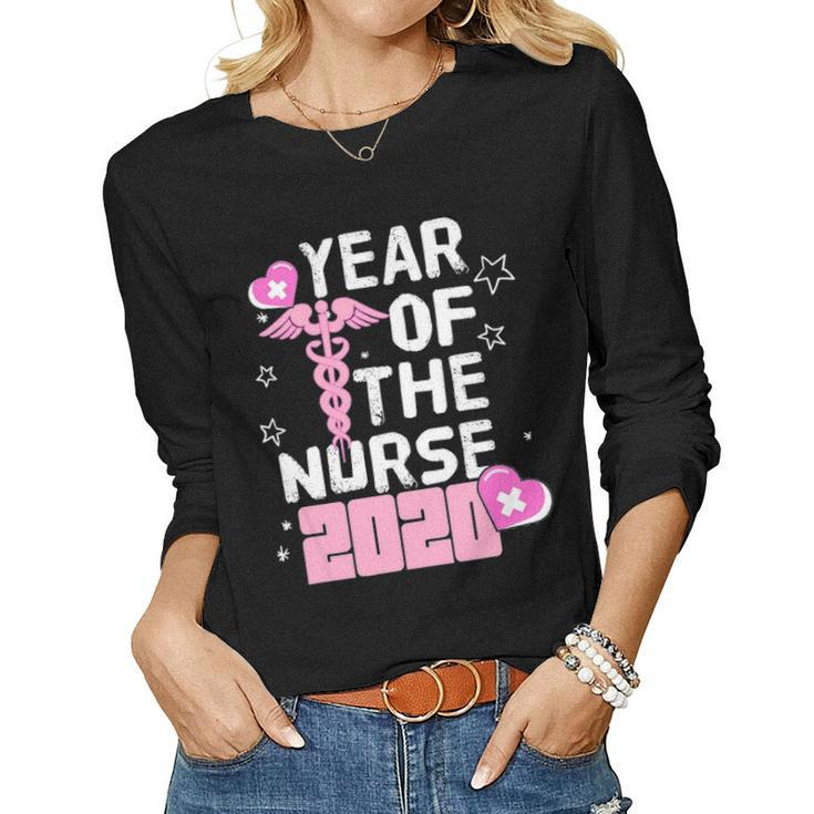2020 Year Of The Nurse Midwife Nurse Week School Rn Lpn Gift Women Graphic Long Sleeve T-shirt