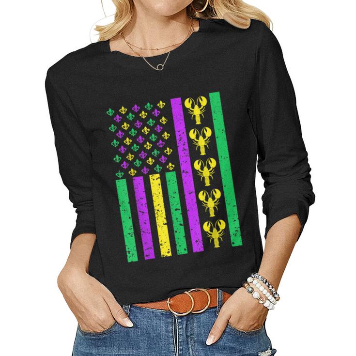 Mardi Gras  For Men Mardi Gras Outfit For Women Kids  Women Graphic Long Sleeve T-shirt