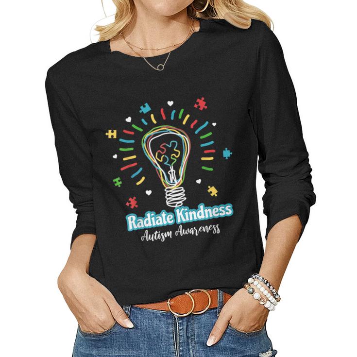 Radiate Kindness Lightbulb Radiate Kindness Teacher Women Long Sleeve T-shirt