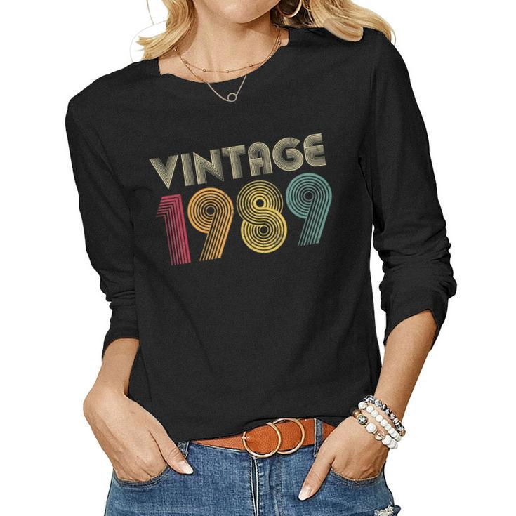 34Th Birthday Classic 1989 Vintage Men Women 34 Years Women Long Sleeve T-shirt