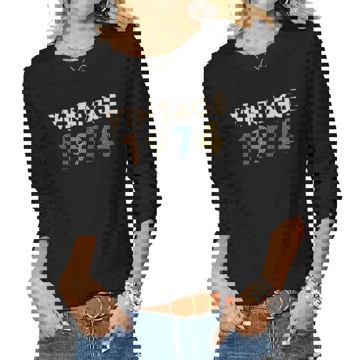 45Th Birthday - Vintage 1974 Classic Women Men Women Long Sleeve T-shirt