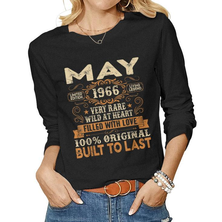 55Th Birthday Decorations May 1966 Men Women 55 Years Old Women Long Sleeve T-shirt
