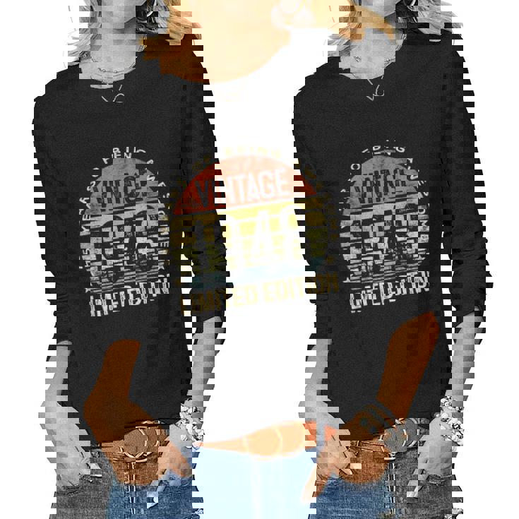 75Th Birthday Men Women Vintage 1948 75 Year Old Bday Women Long Sleeve T-shirt