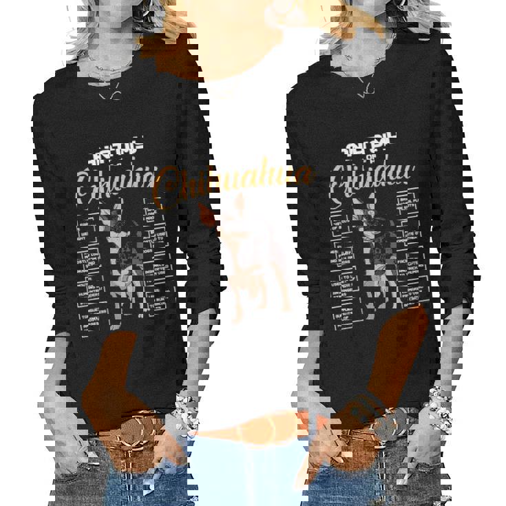 Anatomy Of A Black Chihuahua Funny Mom Dad Lover Theme Gifts Women Graphic Long Sleeve T-shirt