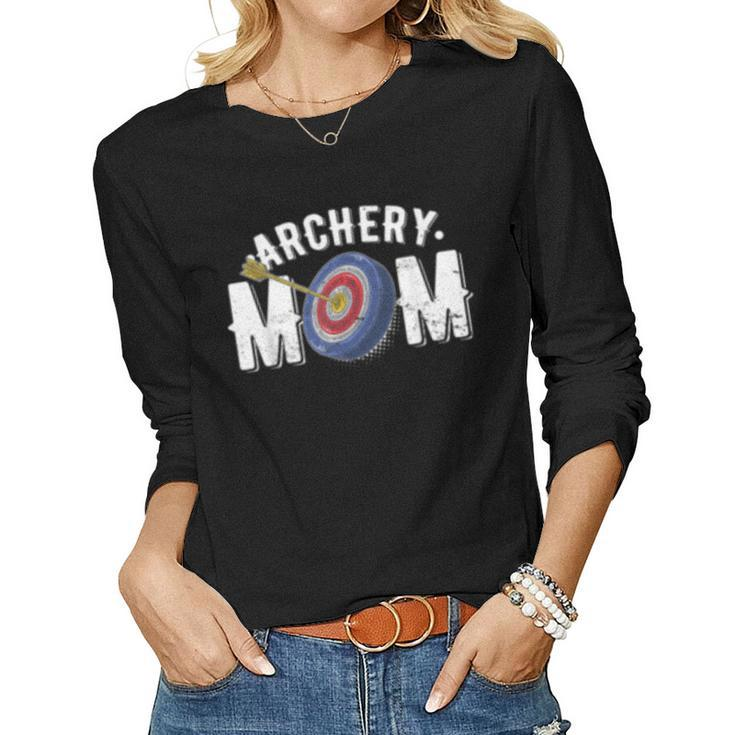 Archery Mom Bow Arrow Shooting Sports Hunter Women  Women Graphic Long Sleeve T-shirt