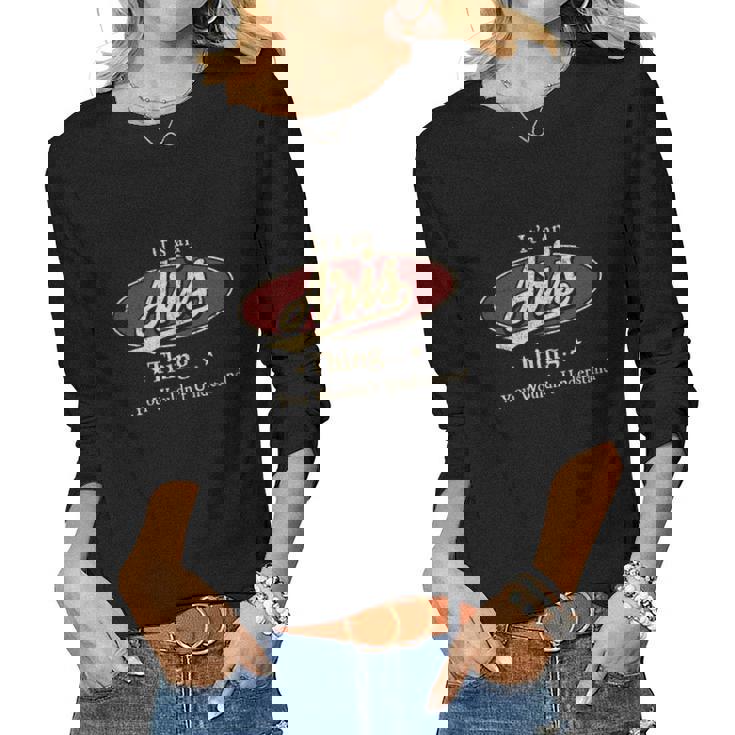 Aris Name Aris Family Name Crest  Women Graphic Long Sleeve T-shirt