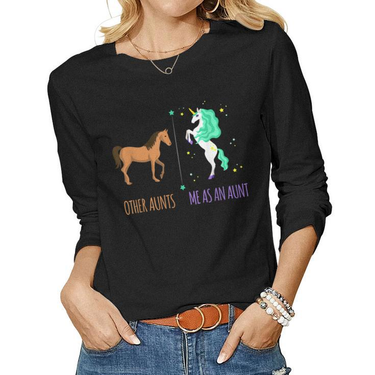 Me As Aunt Other Aunts Horse Unicorn Lover Cute Women Long Sleeve T-shirt
