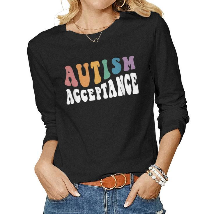 Autism Awareness Acceptance Special Education Teacher Gifts  Women Graphic Long Sleeve T-shirt