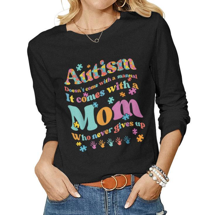 Autism Mom Life Autism Awareness Month Mama Autistic Vintage Women Long Sleeve T-shirt