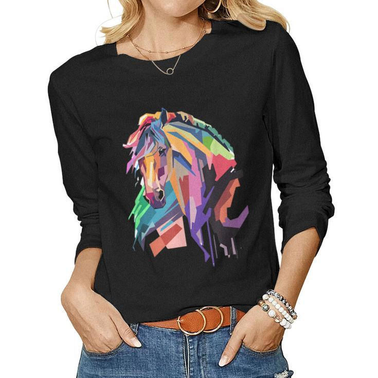 Awesome Horse Horseback Riding Equestrian Lovers Women Long Sleeve T-shirt