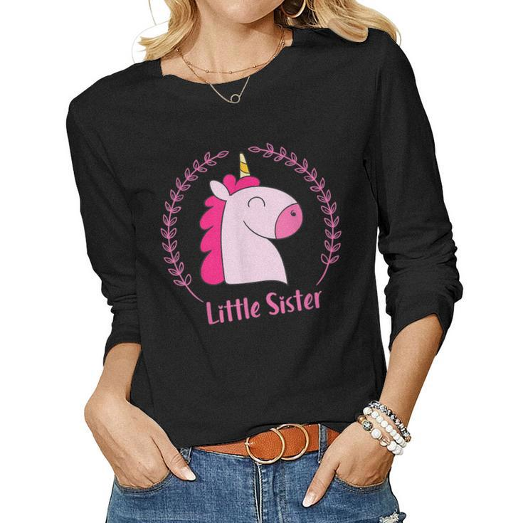 Awesome Little Sister Unicorn Kids Women Long Sleeve T-shirt