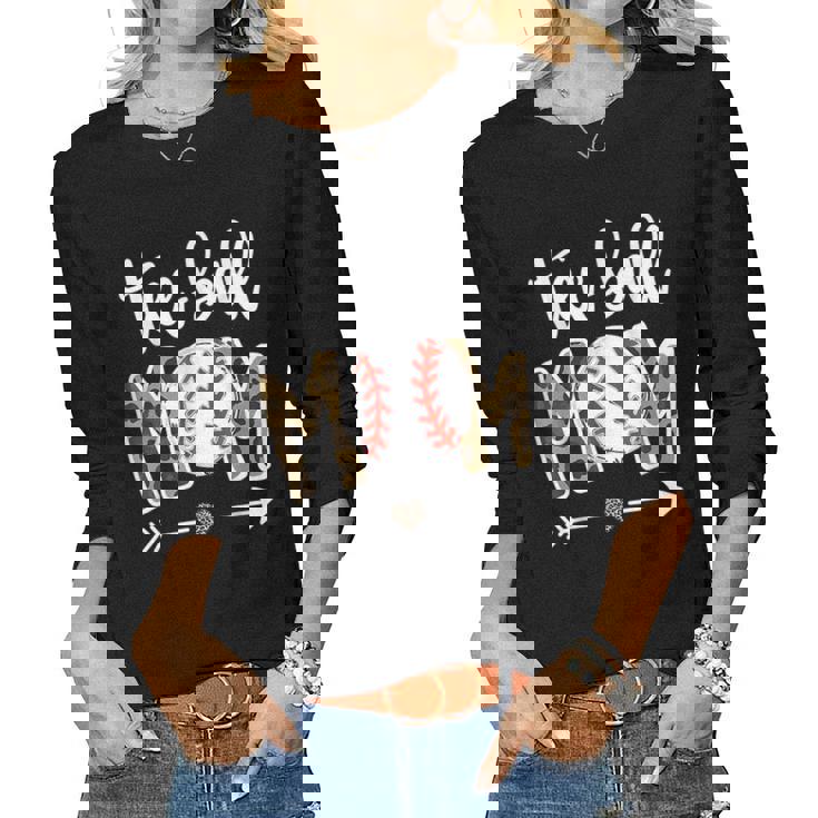Ball Mom Ball Mom Leopard Women Long Sleeve T-shirt