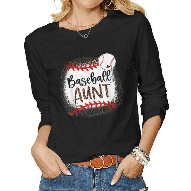 Baseball Aunt Leopard Baseball Aunt Women Long Sleeve T-shirt