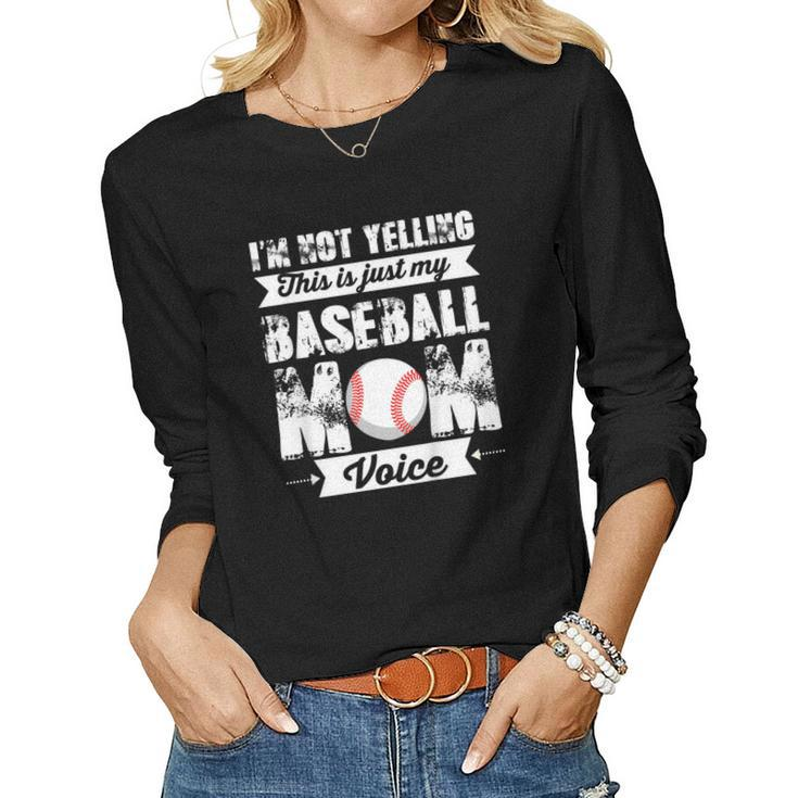 Baseball Mama Shirt Mom Voice Shirts Women Long Sleeve T-shirt