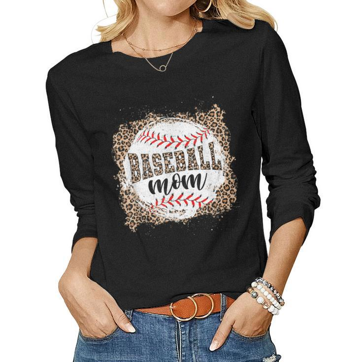 Baseball Mom Baseball Mom Leopard Women Long Sleeve T-shirt