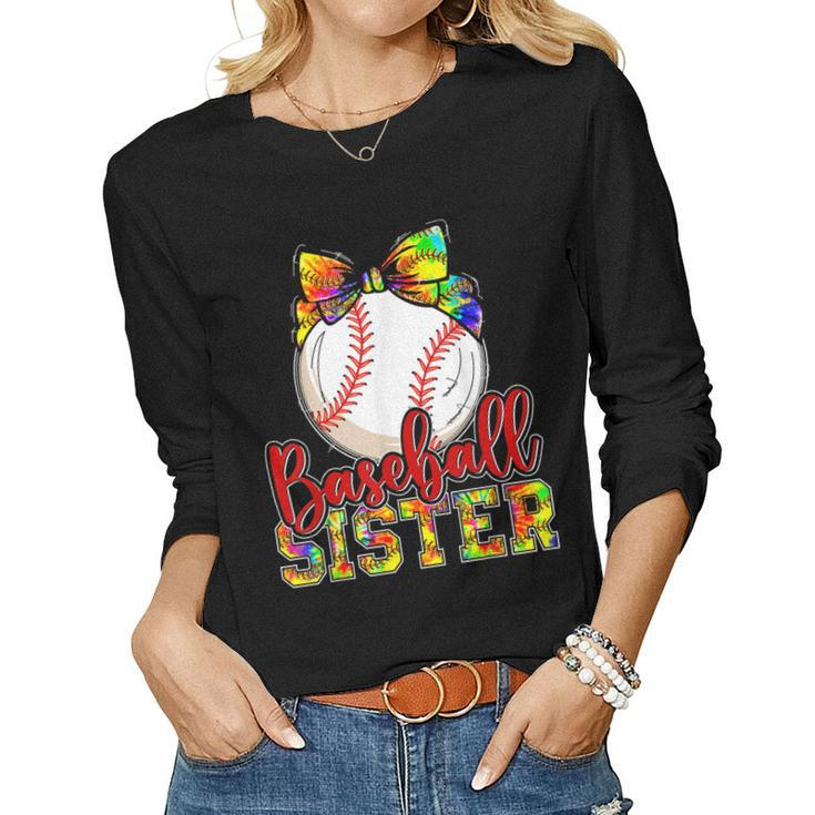 Baseball Sister Cute Baseball For Sisters Children Kids Women Long Sleeve T-shirt