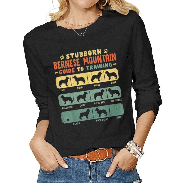 Bernese Mountain Mom Dad Funny Stubborn Vintage Tricks Gift Women Graphic Long Sleeve T-shirt