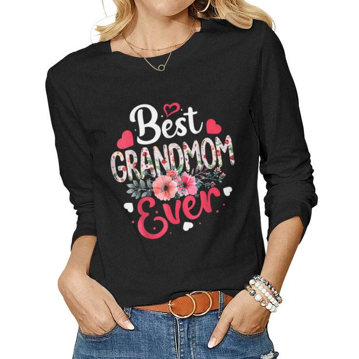 Best Grandmom Ever Flower Clothing Women Long Sleeve T-shirt