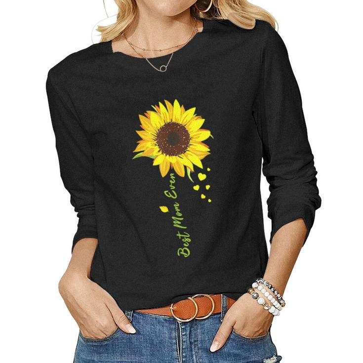 Best Mom Ever Sunflower Hearts Love Women Women Long Sleeve T-shirt