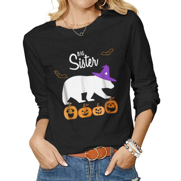 Big Sister Bear Halloween Matching Family Bears Women Long Sleeve T-shirt