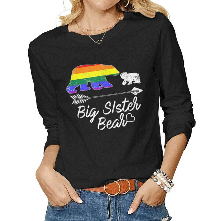 Big Sister Bear Lgbt T Rainbow Pride Gay Lesbian Women Long Sleeve T-shirt