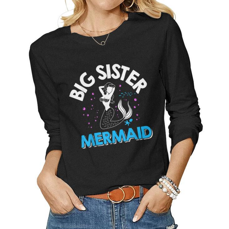 Big Sister Mermaid Matching Family Women Long Sleeve T-shirt