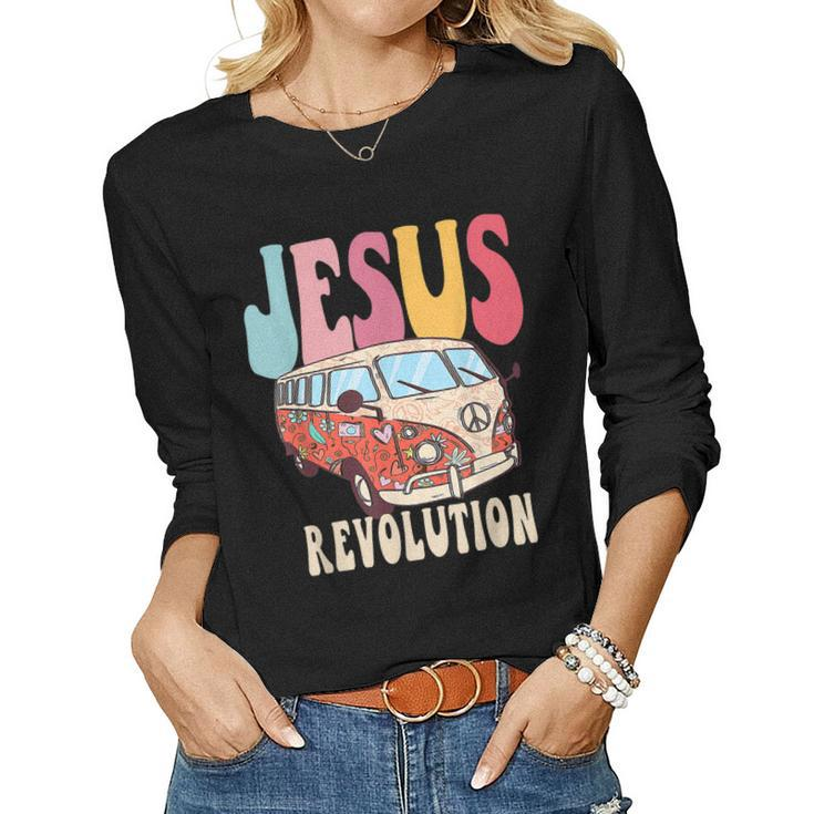 Boho Jesus Revolution Christian Faith Based Jesus Costume Women Long Sleeve T-shirt