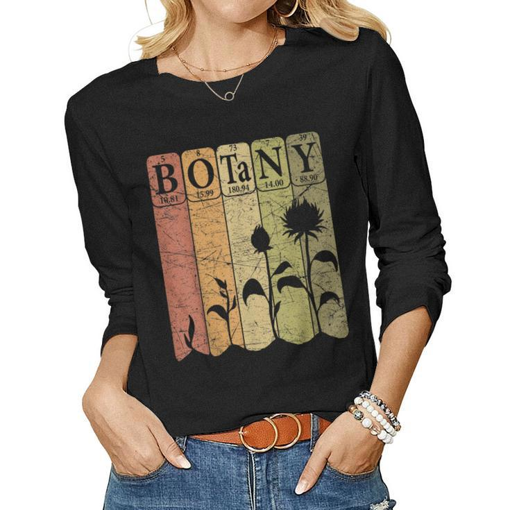 Botany Periodic Table Elements Plant Lover Botanical Women Long Sleeve T-shirt
