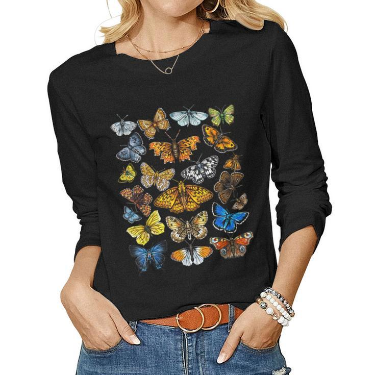 Butterfly Gift For Men Women Kids Butterfly Lover Collection Women Graphic Long Sleeve T-shirt
