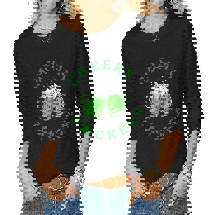 Cheers Fuckers St Patricks Day Men Women Beer Drinking   V2 Women Graphic Long Sleeve T-shirt