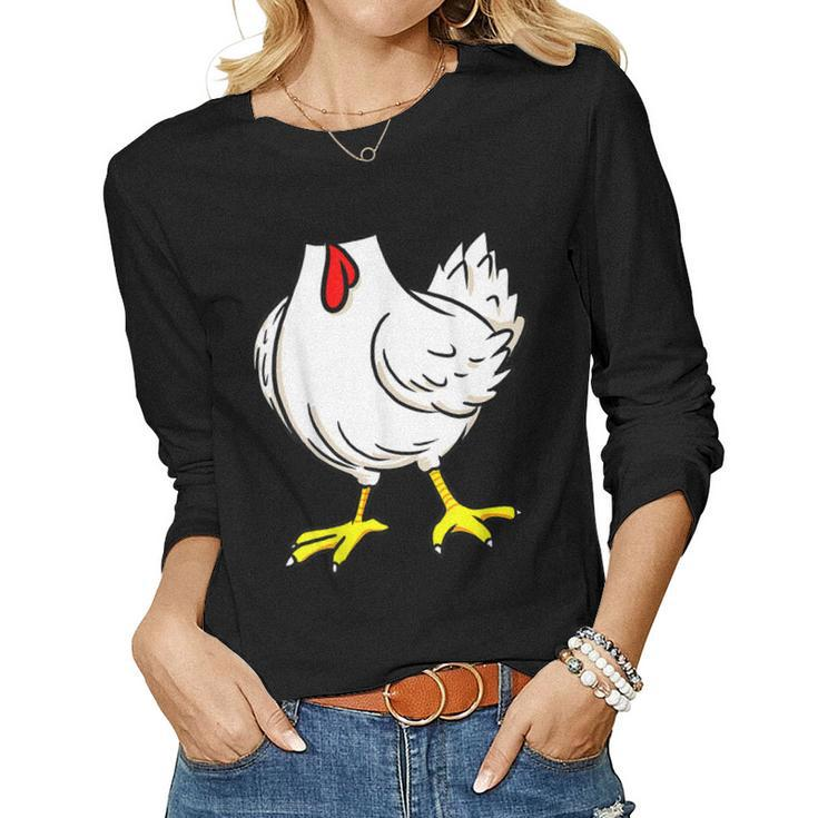 Chicken Body Costume Animal Thanksgiving Halloween  Women Graphic Long Sleeve T-shirt