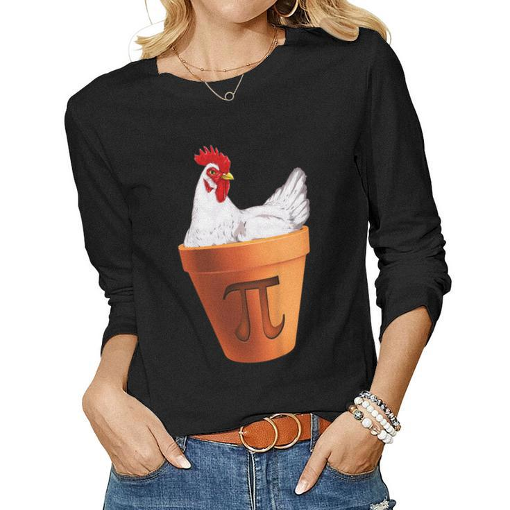 Chicken Pot Pi Day T Shirt Math 2019 Men Women Kids Women Long Sleeve T-shirt