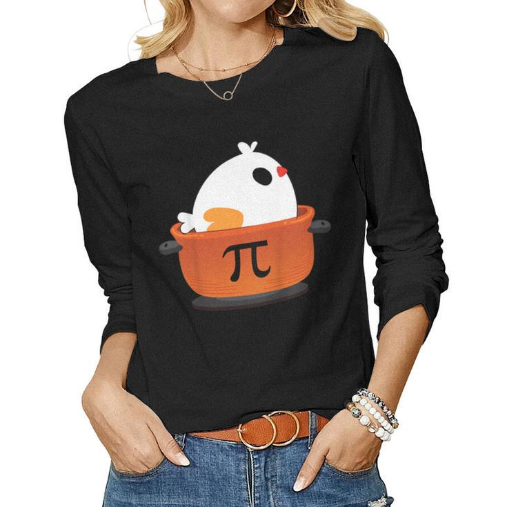 Chicken Pot Pie Pi Day T Shirt Student Teacher Women Long Sleeve T-shirt