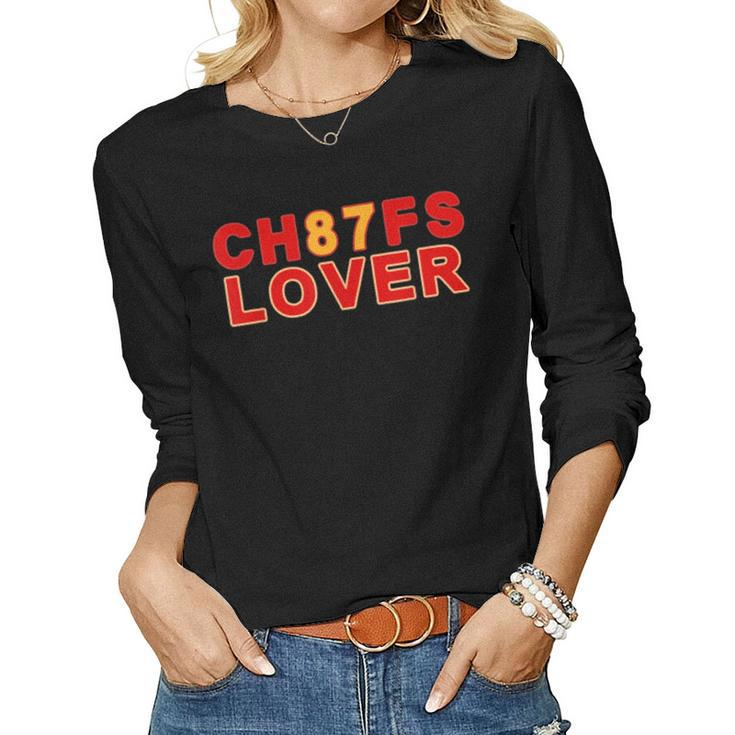 Chief Lover 87 Kansas City Football Christmas Pajamas Travis Women Long Sleeve T-shirt