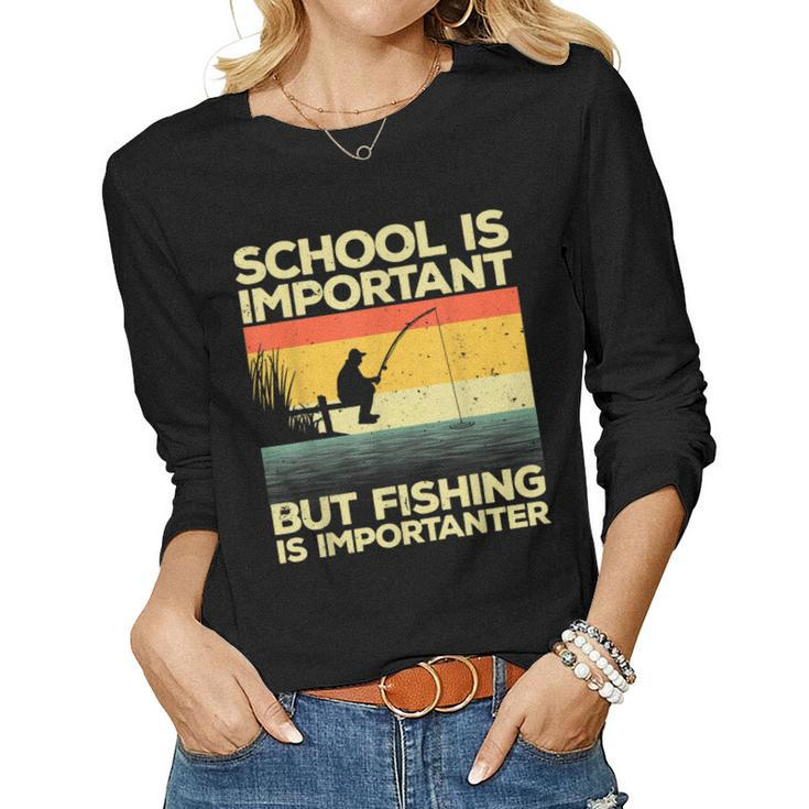 Cool Fishing For Men Women Bass Fishing Fisherman Fish Trout Women Long Sleeve T-shirt