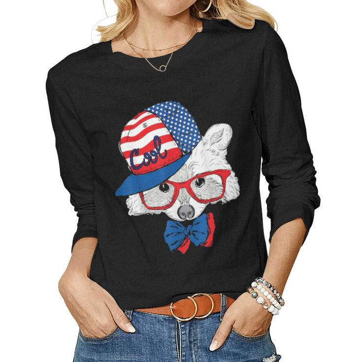 Cool Fox Wearing A Hat Dog Mom Womens Or Mens Novelty Funny Women Graphic Long Sleeve T-shirt