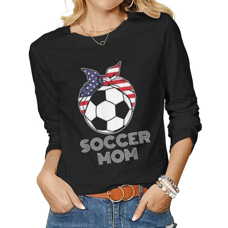 Cool Soccer Mom Jersey For Parents Of Womens Soccer Players Women Graphic Long Sleeve T-shirt