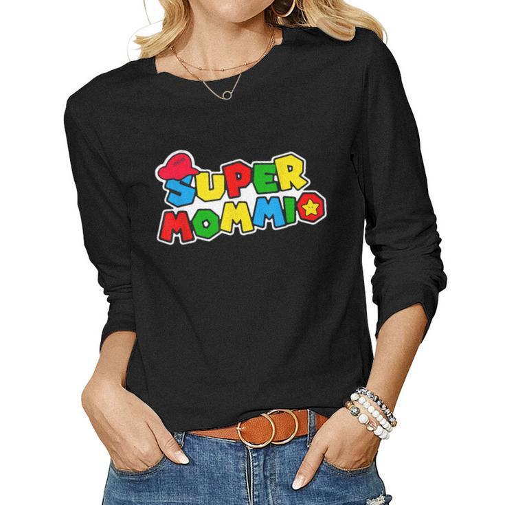 Cool Supermommio Mom Mommy Mother Video Game Lovers Women Long Sleeve T-shirt