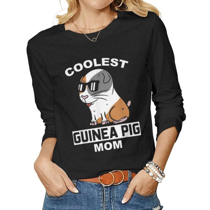 Coolest Guinea Pig Mom Funny Pet Mother Women Graphic Long Sleeve T-shirt