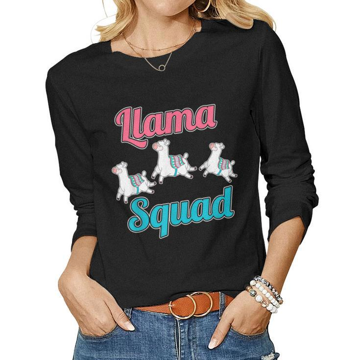 Cute Leaping Llamas Animal Lover Llama Squad Women Long Sleeve T-shirt