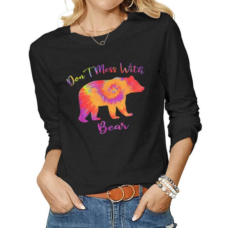 Dont Mess With Mama Bear Tie Dye Women Long Sleeve T-shirt