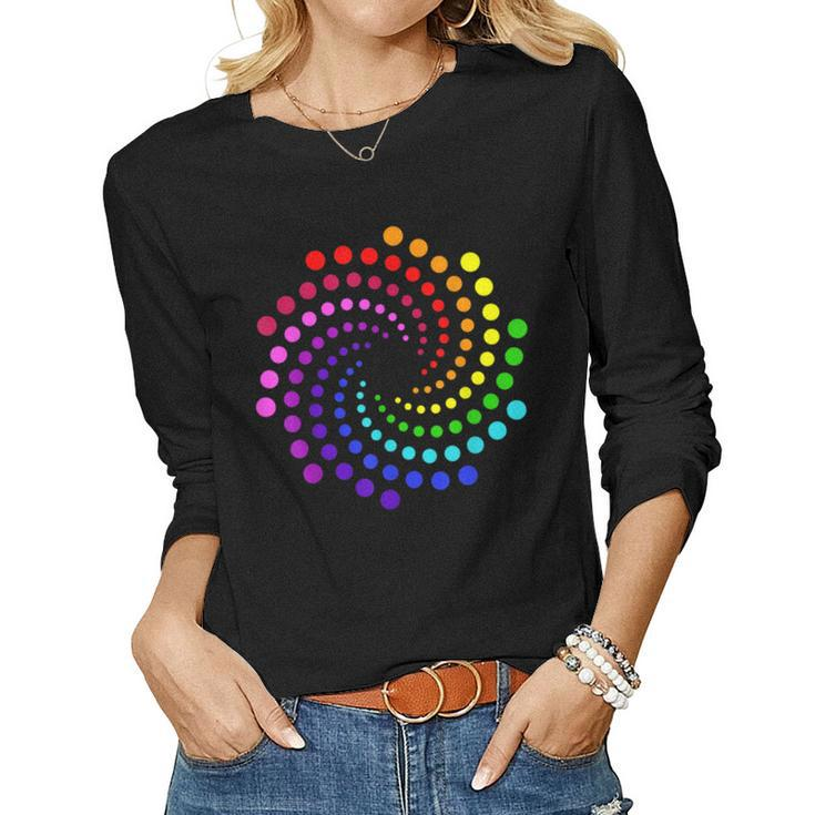 Dot Day Shirt Kids Rainbow Polka Dot Spiral Women Long Sleeve T-shirt