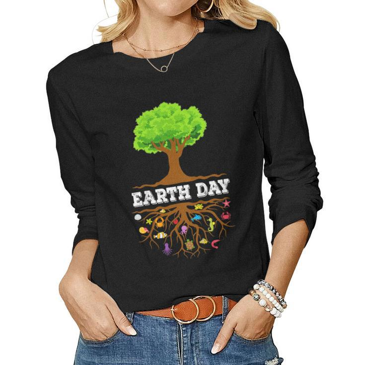 Earth Day T Shirt For Kids Women Men- Happy Earth Day Women Long Sleeve T-shirt
