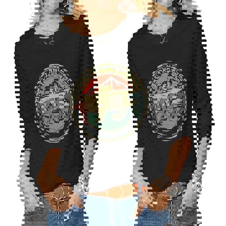 Womens Est Vintage 1953 70Th Birthday Retro 70 Year Old Men Women Women Long Sleeve T-shirt