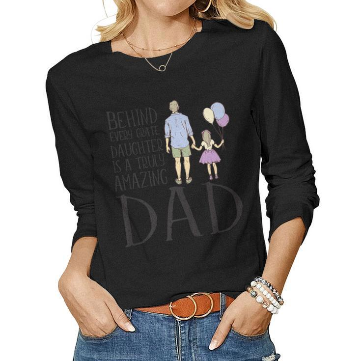 Fathers Day  Gifts From Daughters Funny Daddy Quotes   Women Graphic Long Sleeve T-shirt
