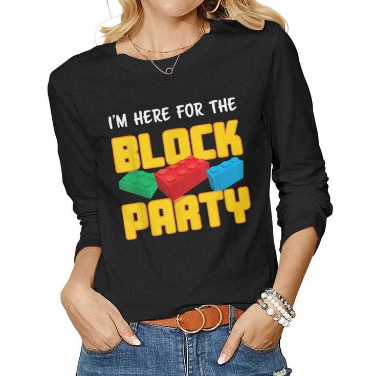 Funny Building Blocks Block Party Pre-K Men Women Kids  Women Graphic Long Sleeve T-shirt